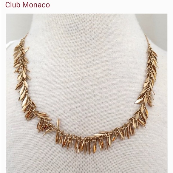 ISO ***NOT fOR SALE*** Club Monaco Gold Leaf Fringe Necklace - Picture 2 of 3